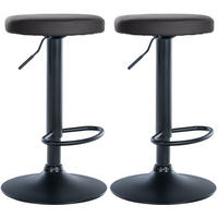 BARHOCKER 2er Set Pontius Kunstleder schwarz schwarz - Schwarz, Kunststoff/Metall (38.5/81/38.5cm) - TPFLiving