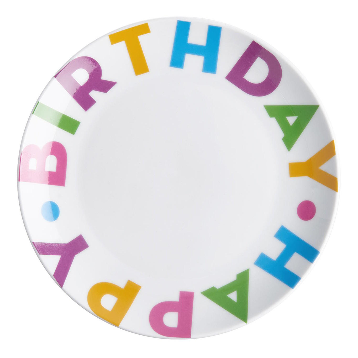 TELLER Happy Birthday - Blau/Gelb, Keramik (20/20/2cm) - Butlers