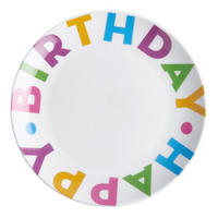 TELLER Happy Birthday - Blau/Gelb, Keramik (20/20/2cm) - Butlers