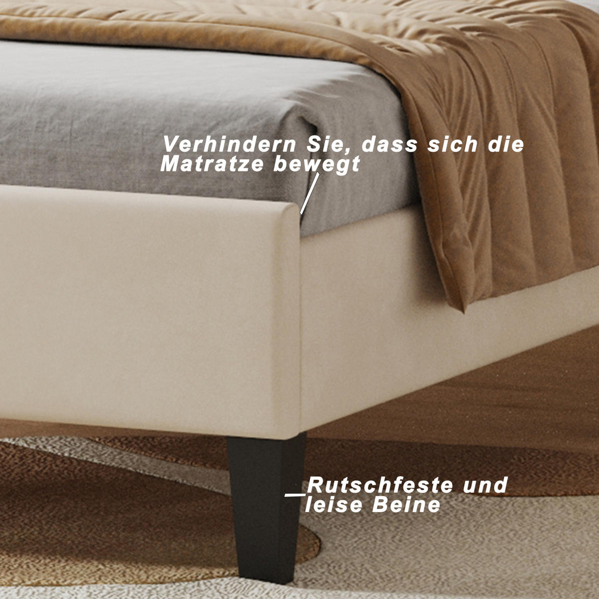 POLSTERBETT 90x200 cm, Beige, Blumenform-Kopfteil - Beige, Textil/Metall (90/200cm)