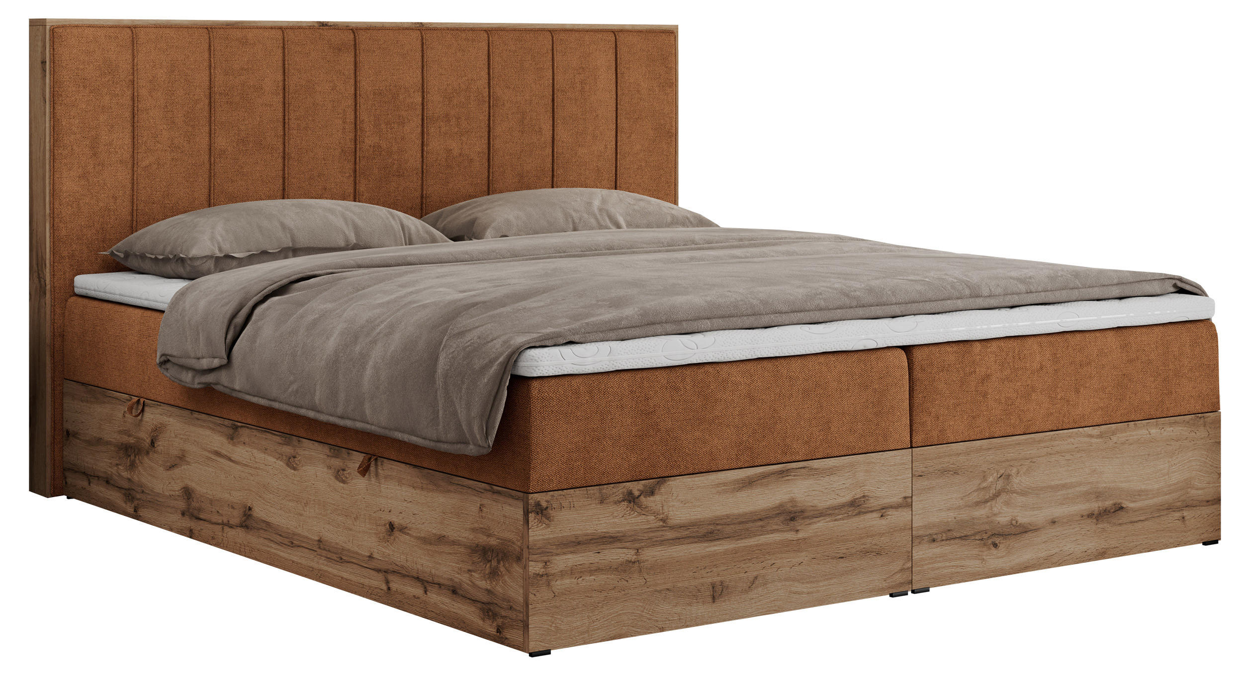 BOXBETT BELLISSIMO 180/200 Orange Struktur - H3 - Orange, Holz/Textil (180/200cm) - MKS
