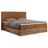 BOXBETT BELLISSIMO 180/200 Orange Struktur - H3 - Orange, Holz/Textil (180/200cm) - MKS