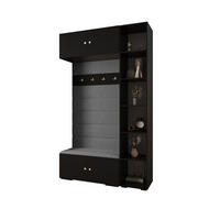 GARDEROBEN-SET 236,7/140/47 - Schwarz/Braun, Holz/Kunststoff (140/236.7/47cm) - Abiks Möbel