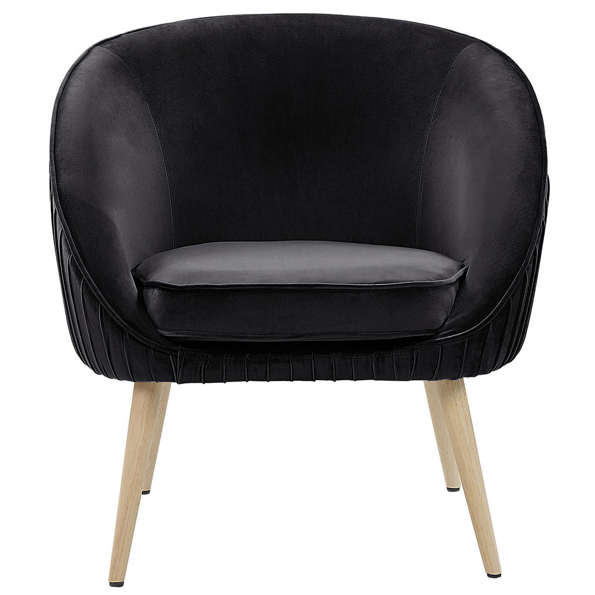 SESSEL Samtstoff Schwarz Tromso - Schwarz, Holz/Textil (73/73/54cm) - Beliani
