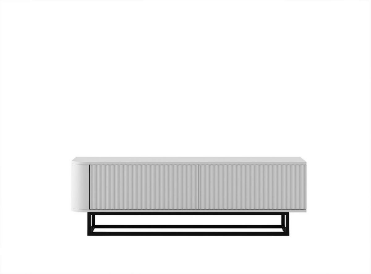 TV STOLÍK Aurora biely matný 140 cm s kovovým rámom - biela/zlatá, kov/kompozitné drevo (140/44/35cm) - Meble Lindner