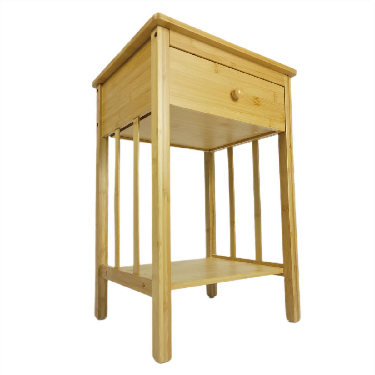 BEISTELLTISCH Bambus Naturfarbe mit Schublade 40/35/60 cm - Naturfarben, Holz (35/40/60cm) - Begryf