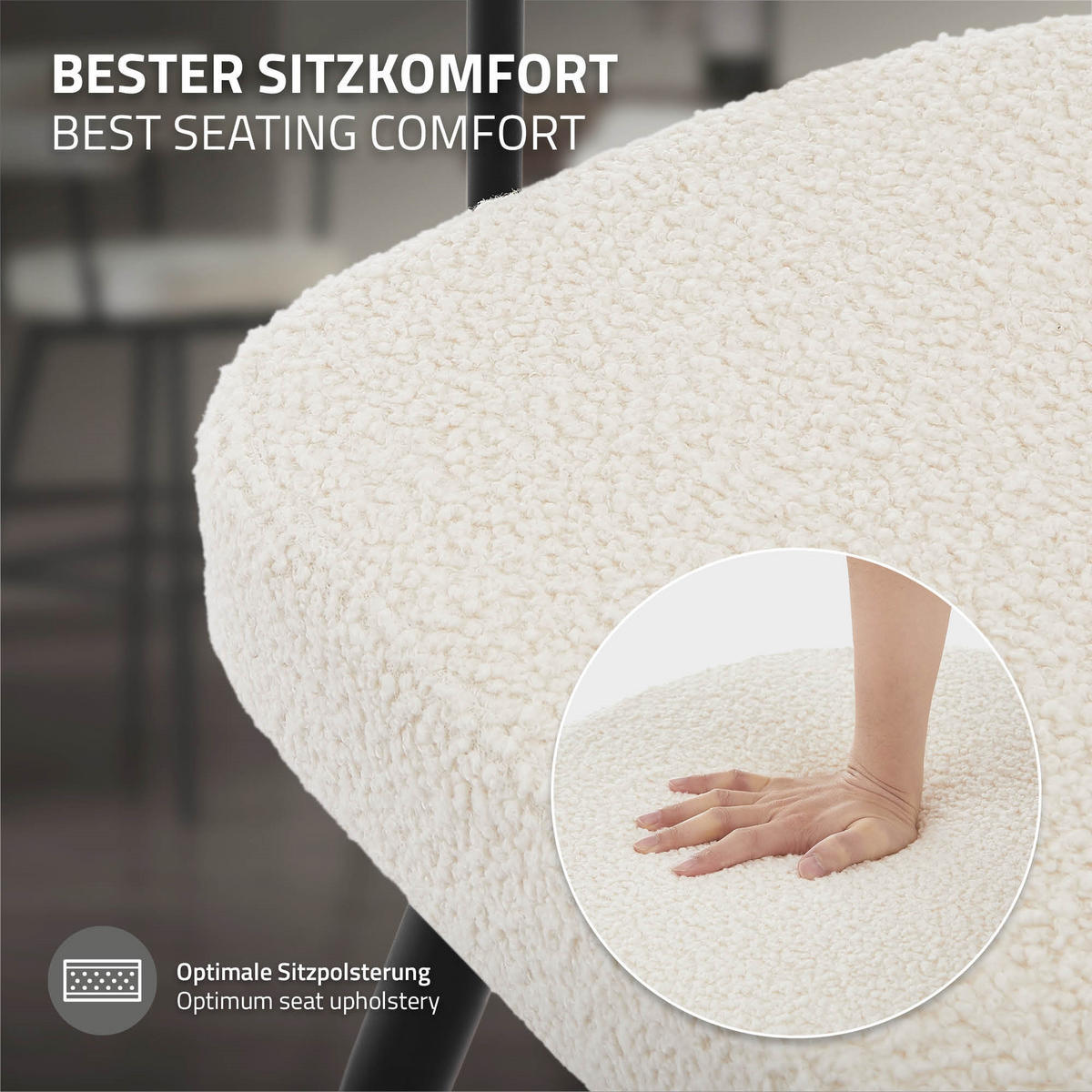 BAROVÉ STOLIČKY sada 2 ks otočné béžové s plyšovým potahem, výška 76 cm - černá/béžová, kov/textil (61/103/55cm) - ML-DESIGN