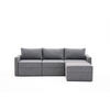 ECKSCHLAFSOFA mit Hocker - Schwarz/Grau, Holz/Kunststoff (230/180cm) - myHomelando
