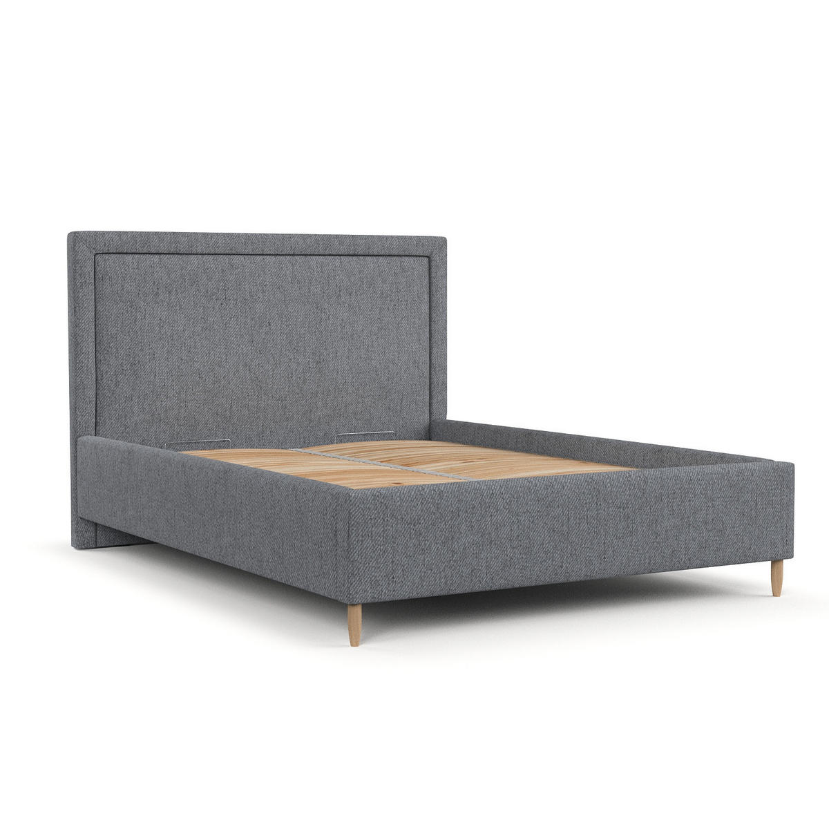 POLSTERBETT Vega 140/200 cm Grau im Neve Stoff - Naturfarben/Grau, Holz/Holzwerkstoff (140/200cm) - AltaBeds