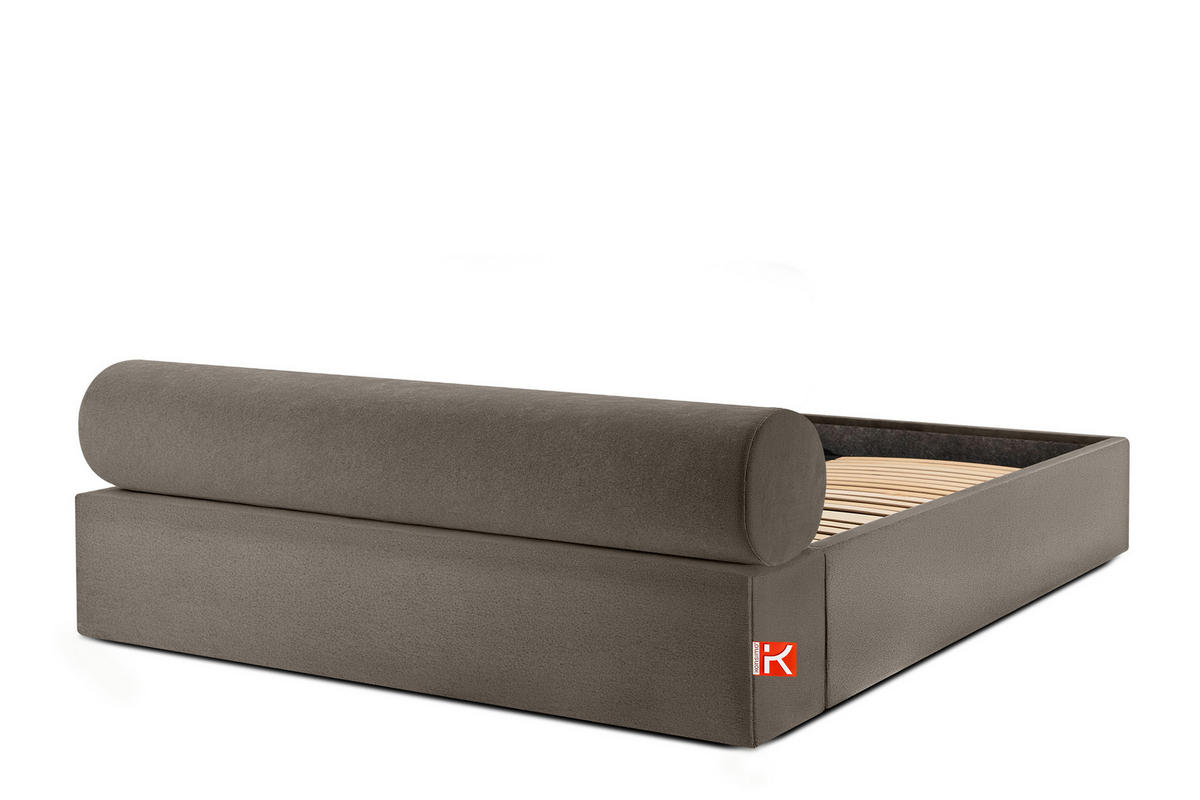 POLSTERBETT LUNEO - Schwarz/Braun, Holz/Holzwerkstoff (202/204cm) - KONSIMO®