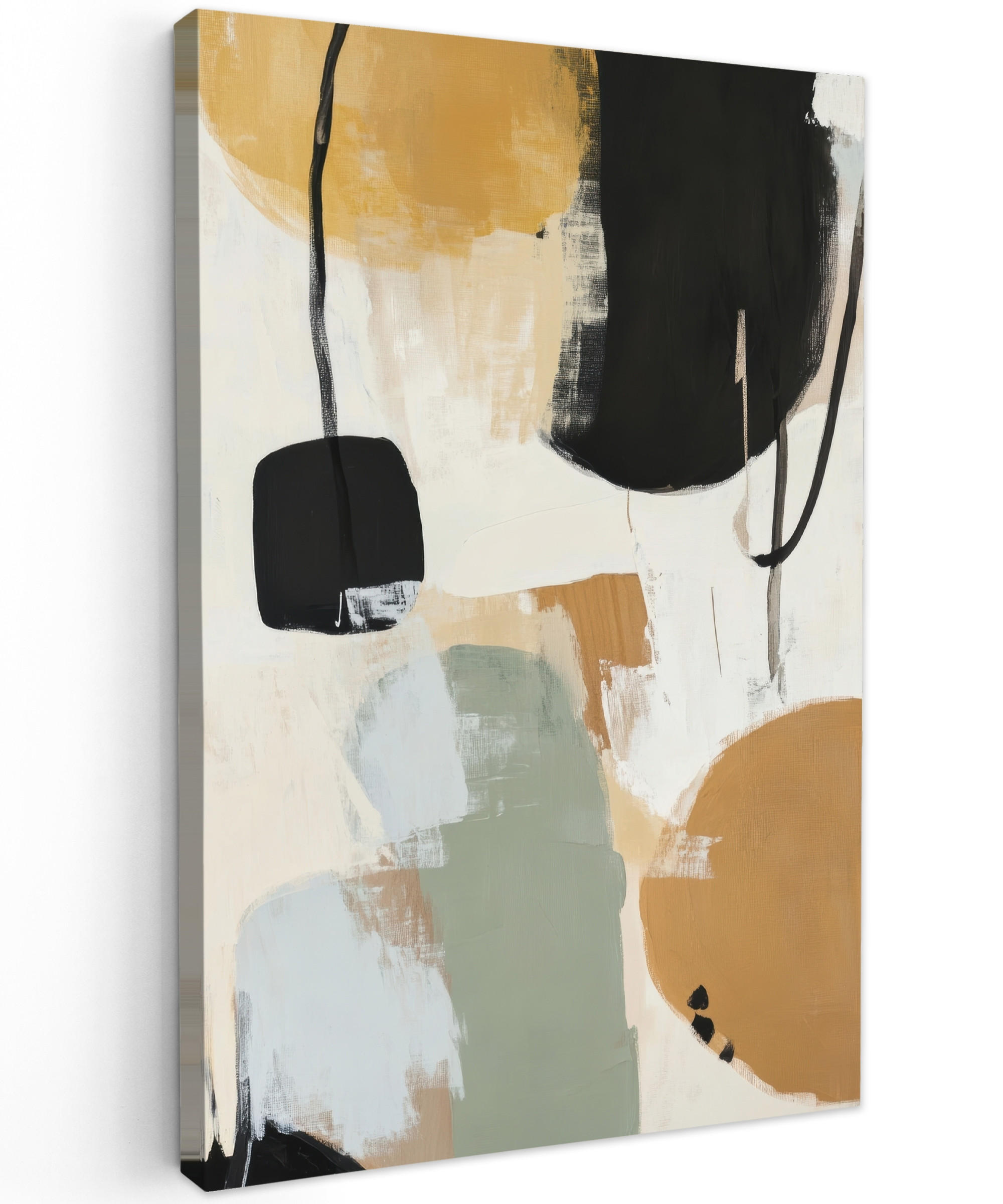 LEINWANDBILD Farbe - Abstrakt - Farben 40x60 cm - Currygelb, Textil (40/60cm) - MuchoWow