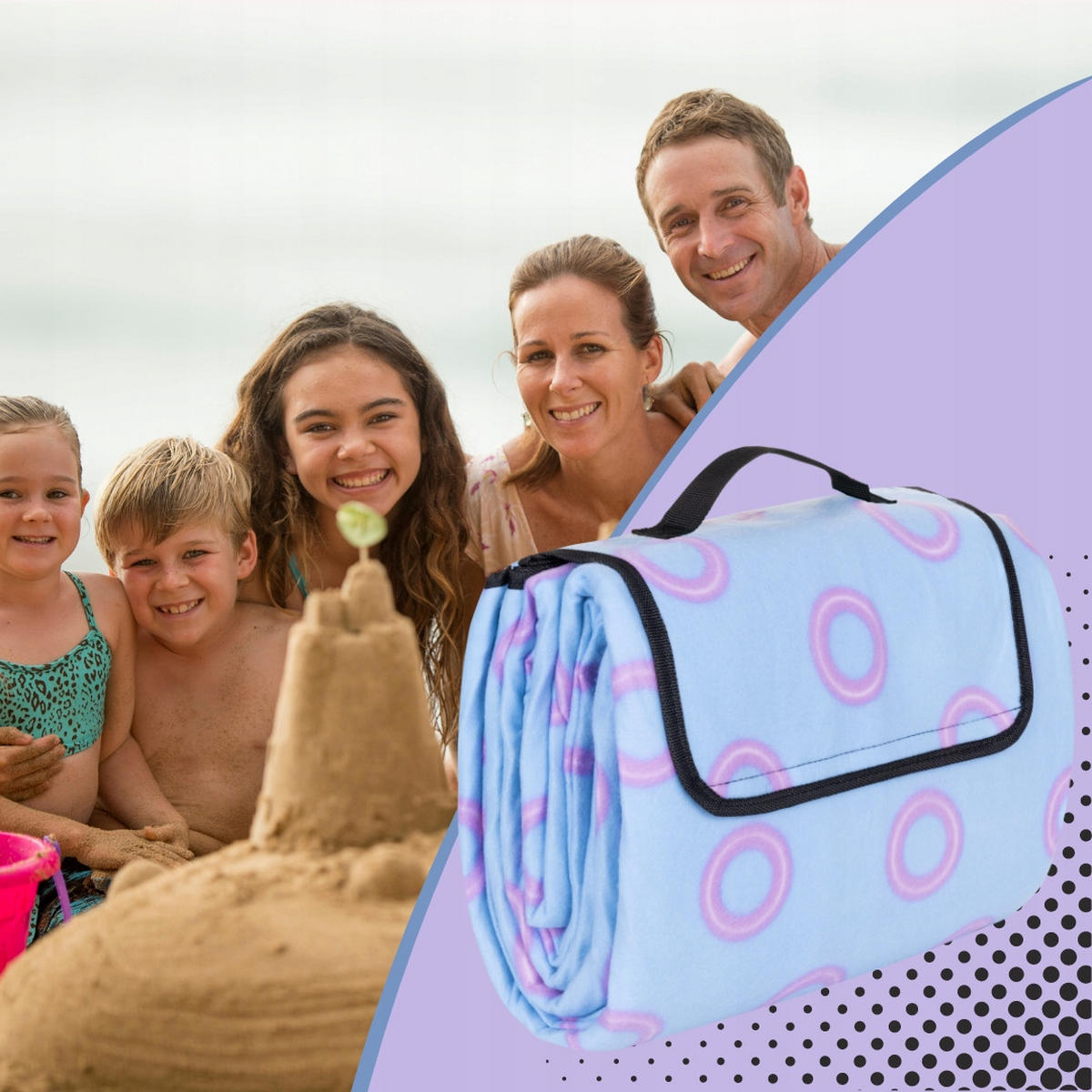 PICKNICKDECKE - Hellblau, Textil (200/200cm) - KRUMAD