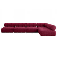 ECKSOFA modulares Sofa Samaro-L3 - 380x190x70 cm Bordeauxrot Velours - Bordeaux, Holzwerkstoff/Textil (380/190cm) - ALTDECOR
