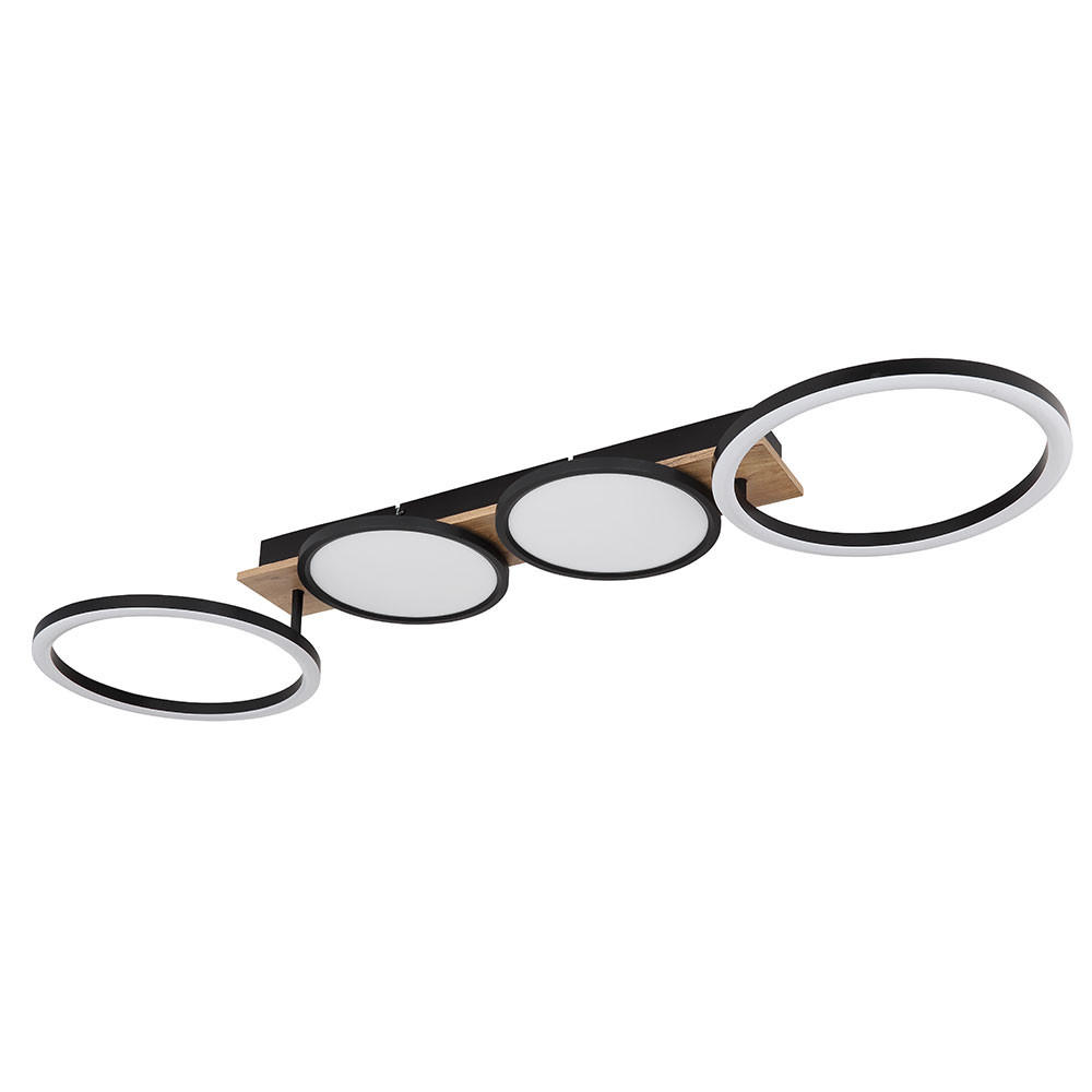 LED DECKENLEUCHTE Holzoptik Braun - Braun, Metall (108.5/30/11cm) - Globo Lighting