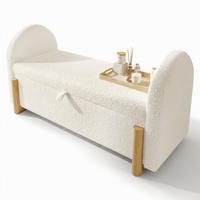 BETTBANK 106x47x61 cm Weiß mit Stauraum - Weiß, Holz (106/61/47cm) - FLIEKS
