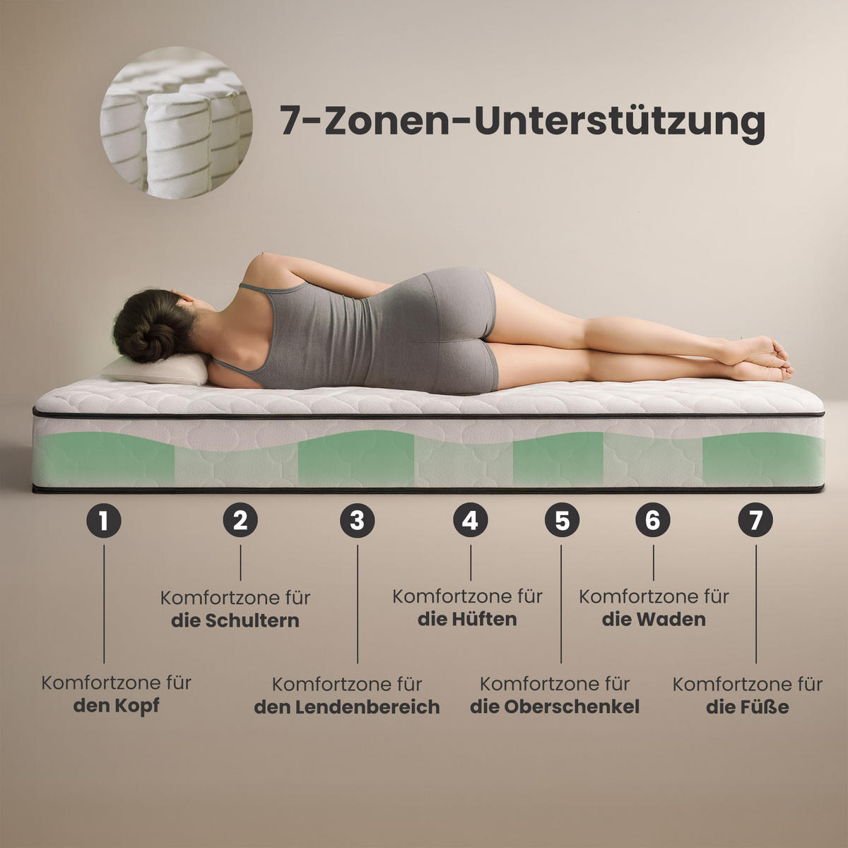 BETT mit Bettkasten 100x200 cm Metalllattenrost und Federkernmatratze Weiß - Weiß, Holzwerkstoff (100/200cm) - Akord