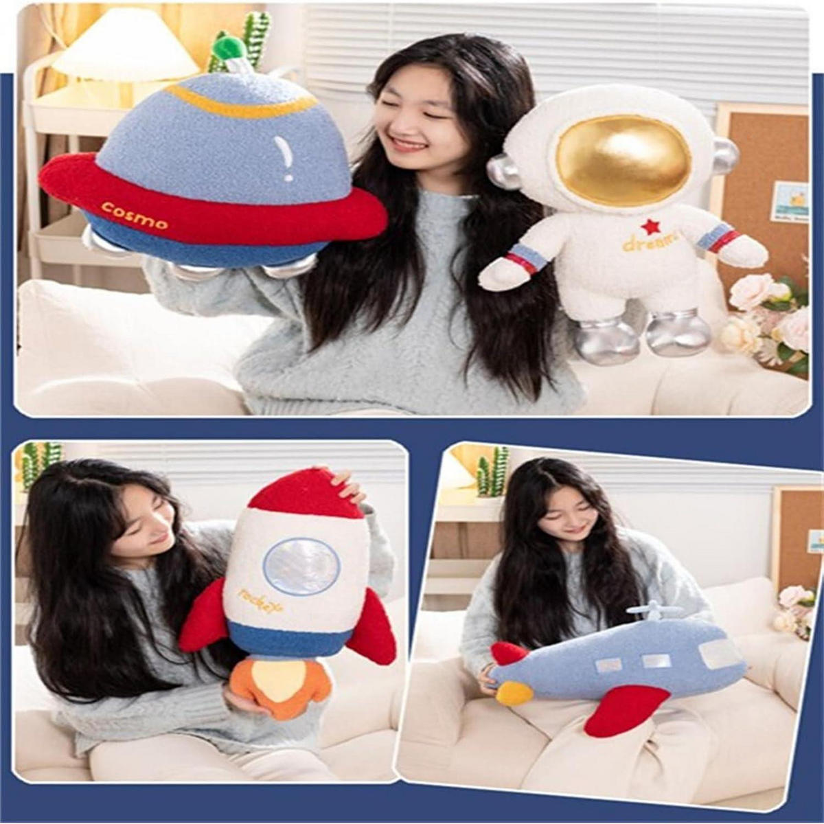 PLÜSCHTIER Rakete Super Soft Kawaii Kuscheltier - Multicolor, Textil (23/27cm)
