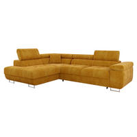 ECKSOFA Torezio, Seite: Links - Currygelb, Holz/Textil (274/203cm) - MIRJAN24