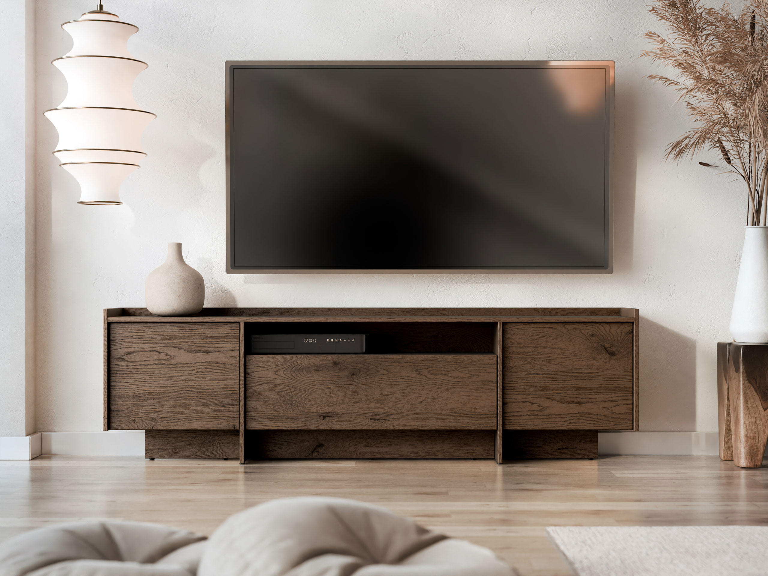 TV-LOWBOARD Japandi - Braun, Holzwerkstoff (197/58/38cm) - MIRJAN24