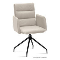 ARMLEHNSTUHL drehbar (8er-Set) Donica 52x92x60 Schwarz/Natur - Schwarz/Naturfarben, Kunststoff (60/92/52cm) - 58aufmkessel