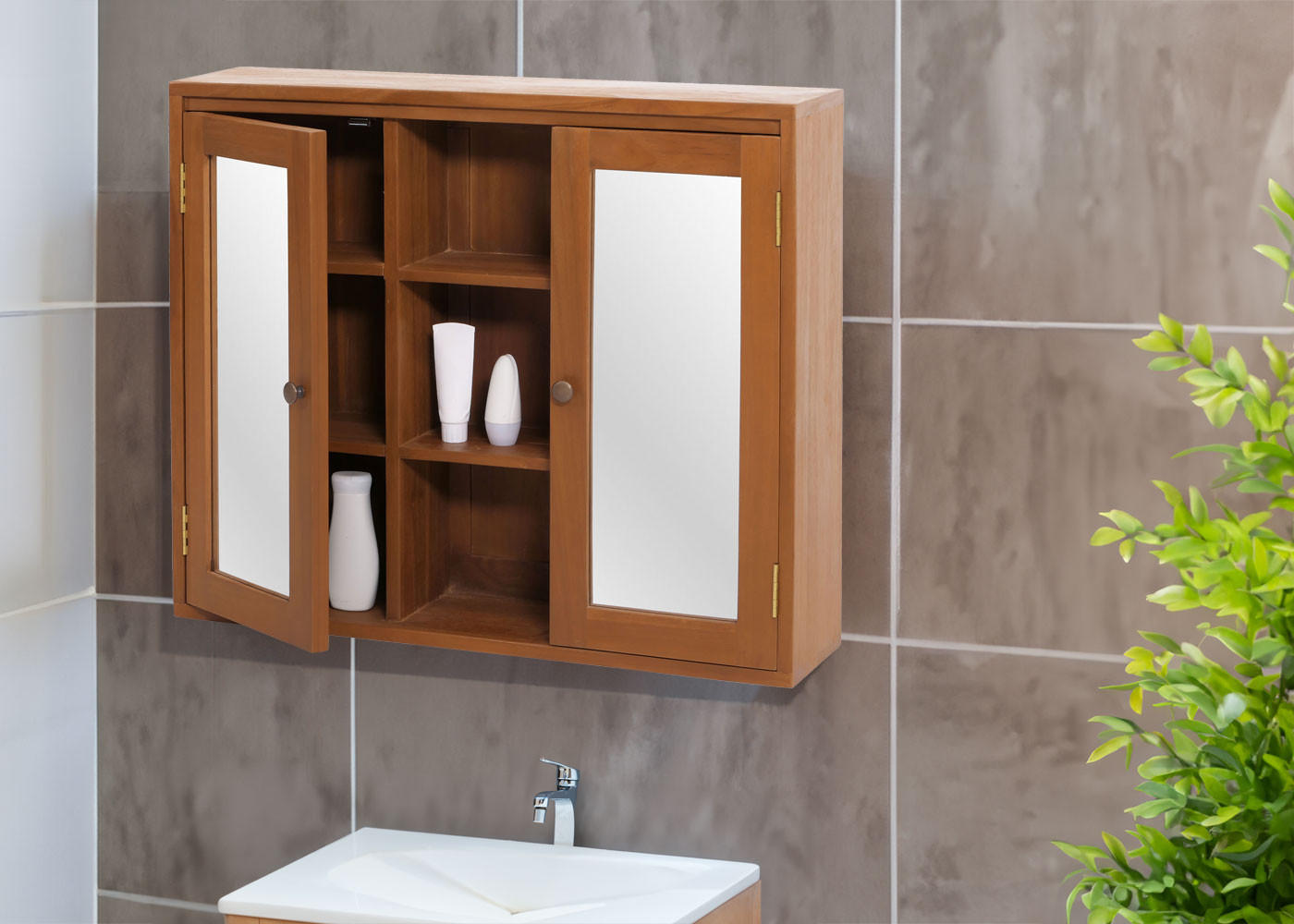 SPIEGELSCHRANK Braun - Braun, Holz (80/70/20cm) - MCW