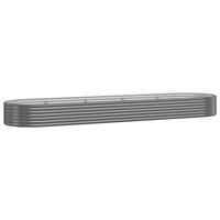 HOCHBEET Verzinkter Stahl 396x100x36 cm Grau - Grau, Metall (100/36/396cm) - furnicato