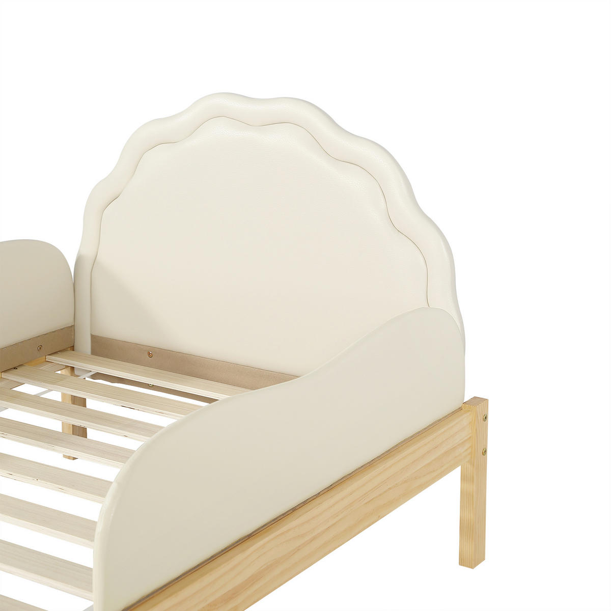 KINDERBETT mit Seitengittern 90x200 cm Beige - Beige, Holz (90/200cm) - Meubliv