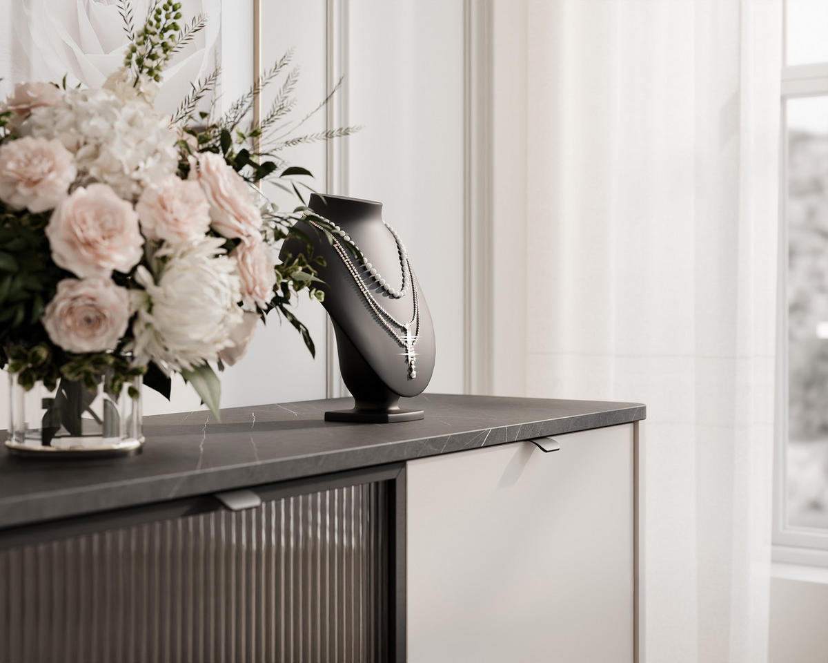 KOMMODE NAVANI 160/40/82 cm Cashmere/Grau - Goldfarben/Schwarz, Holzwerkstoff/Metall (160/82/40cm) - Idohome