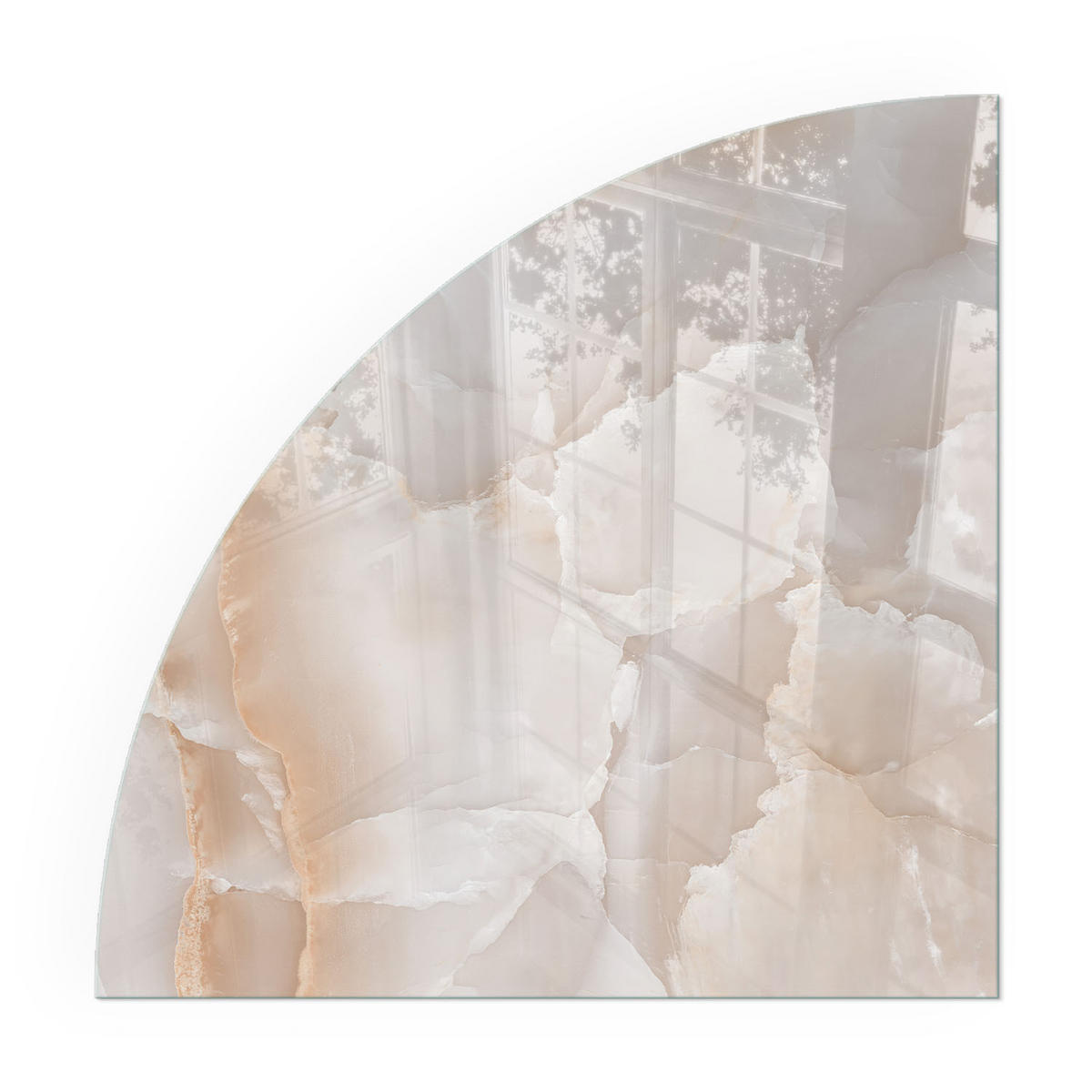 GLASPLATTE für Kamin 100x100 cm - Beige, Glas (100/100/0.4cm) - TULUP