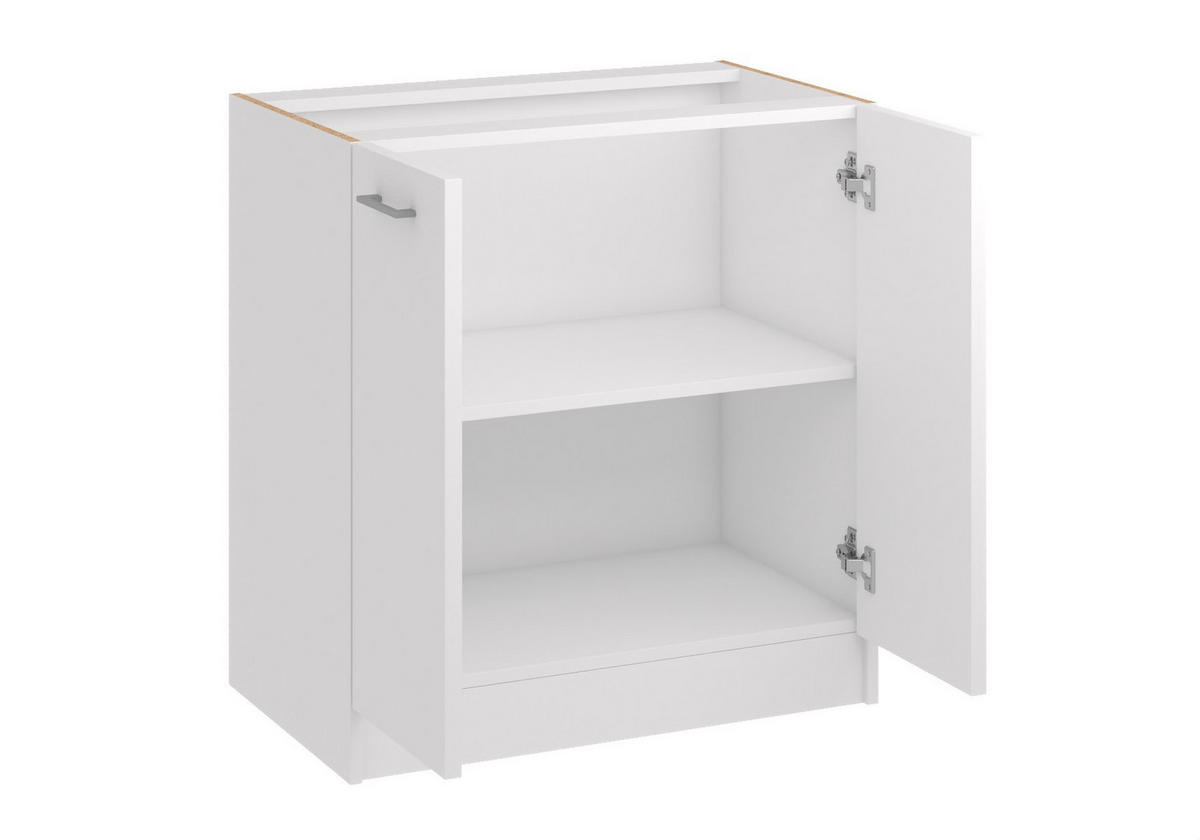 KÜCHENUNTERSCHRANK D80 2D dunkel sonoma truffel - Dunkelbraun, Holzwerkstoff (80/82/44cm) - roe furniture
