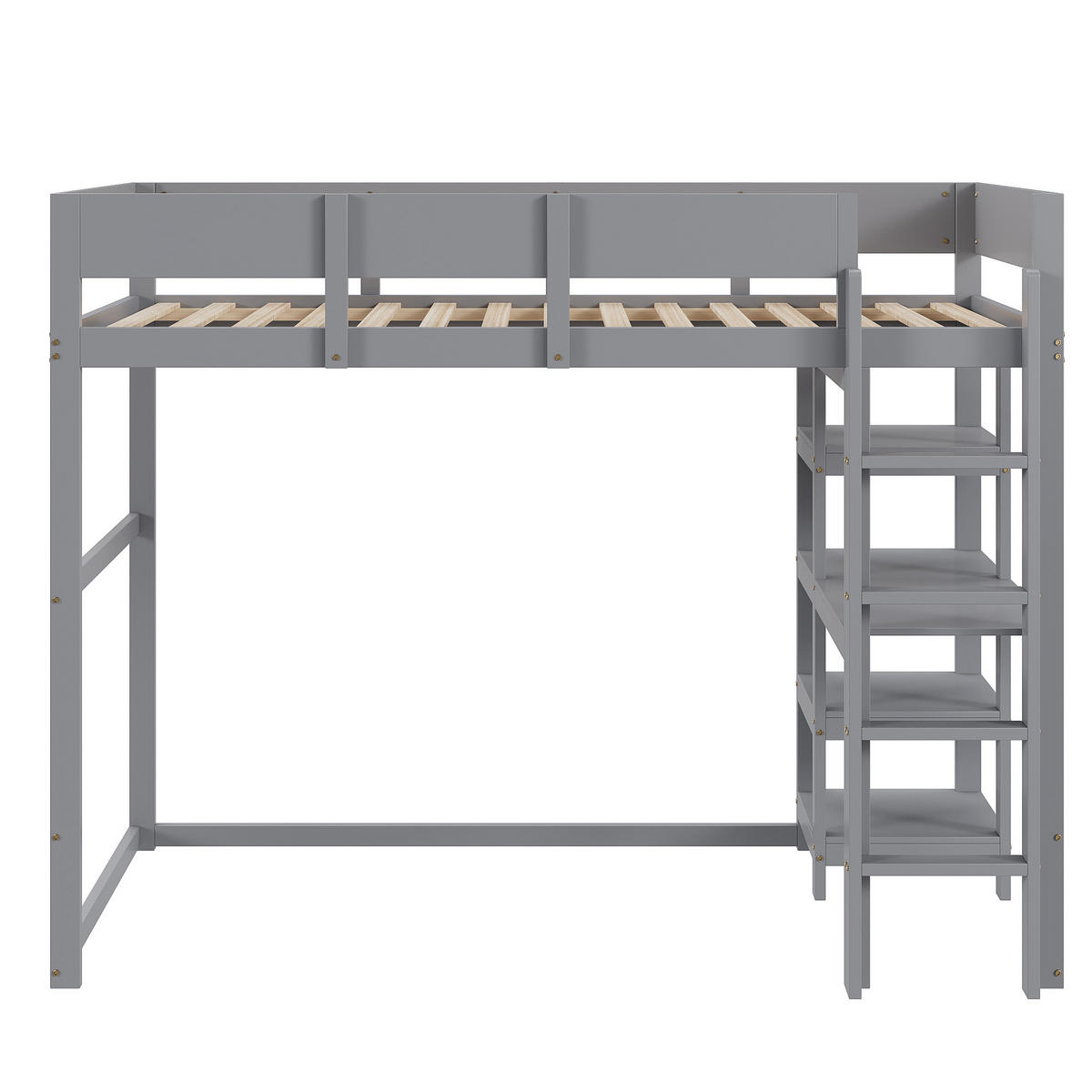 HOCHBETT 90/200 cm grau aus massivem Kiefernholz mit Ablage - Grau, Holz (90/200cm) - OKWISH