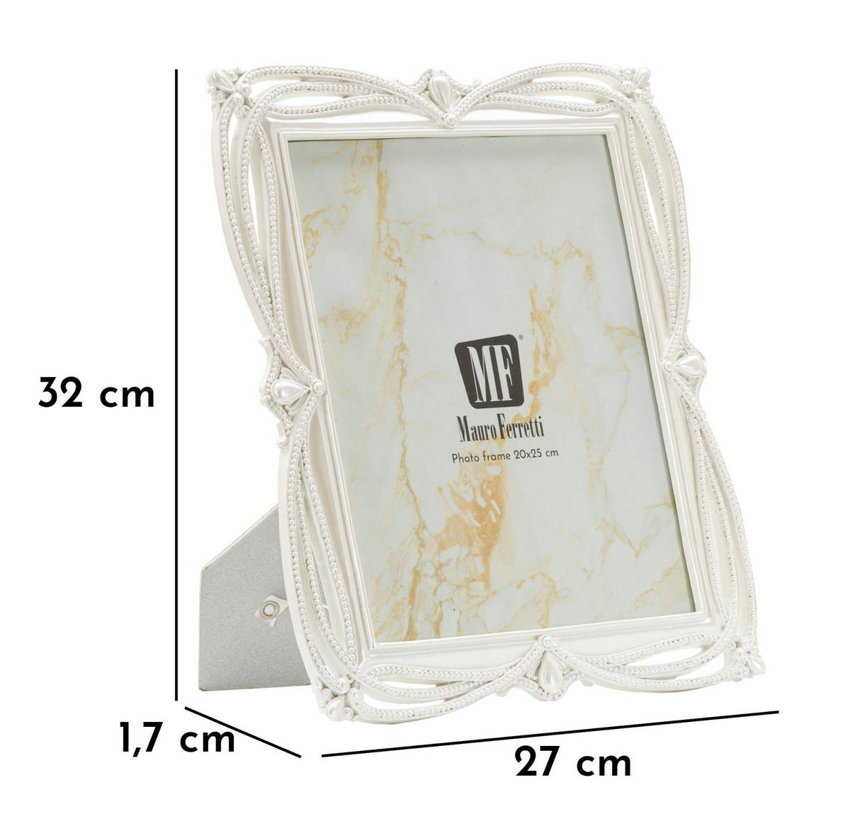 BILDERRAHMEN Tape, Fotoformat 20 x 25 cm, silberfarben, Polyresin und Glas, Rahmen 27 x 1,7 x 32 cm - Silberfarben, Glas/Kunststoff (27/32/1.7cm) - Mauro Ferretti