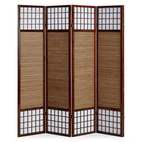 PARAVENT 4-tlg. 176/175 cm Braun Bambuslamellen - Braun, Holz (176/175/2cm) - Homestyle4u