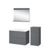 BADMÖBEL-SET Izan Grau 4 Teile mit Midischrank - Grau, Holzwerkstoff (80/59.3/46cm) - Vicco