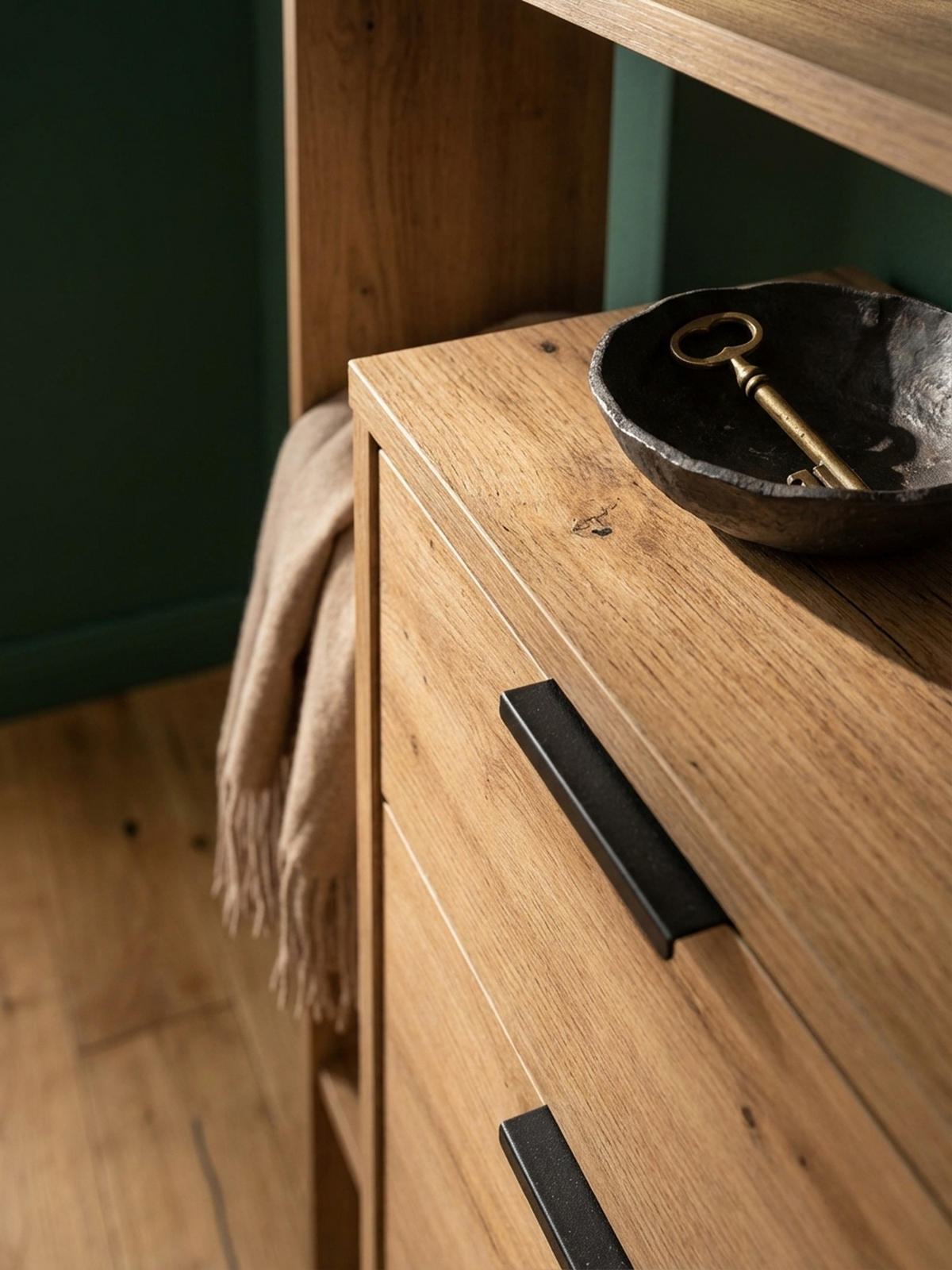 SCHUHSCHRANK – Eiche-Dekor, 98x110x30 cm, geschlossen, mit Schublade - Schwarz/Braun, Kunststoff (98/110/30cm) - KADIMA DESIGN