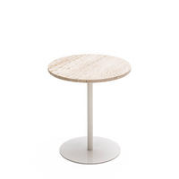 BEISTELLTISCH - Beistelltisch aus Metall und Travertin ø40cm - Beige - Beige, Stein (40/40/45cm) - Drawer