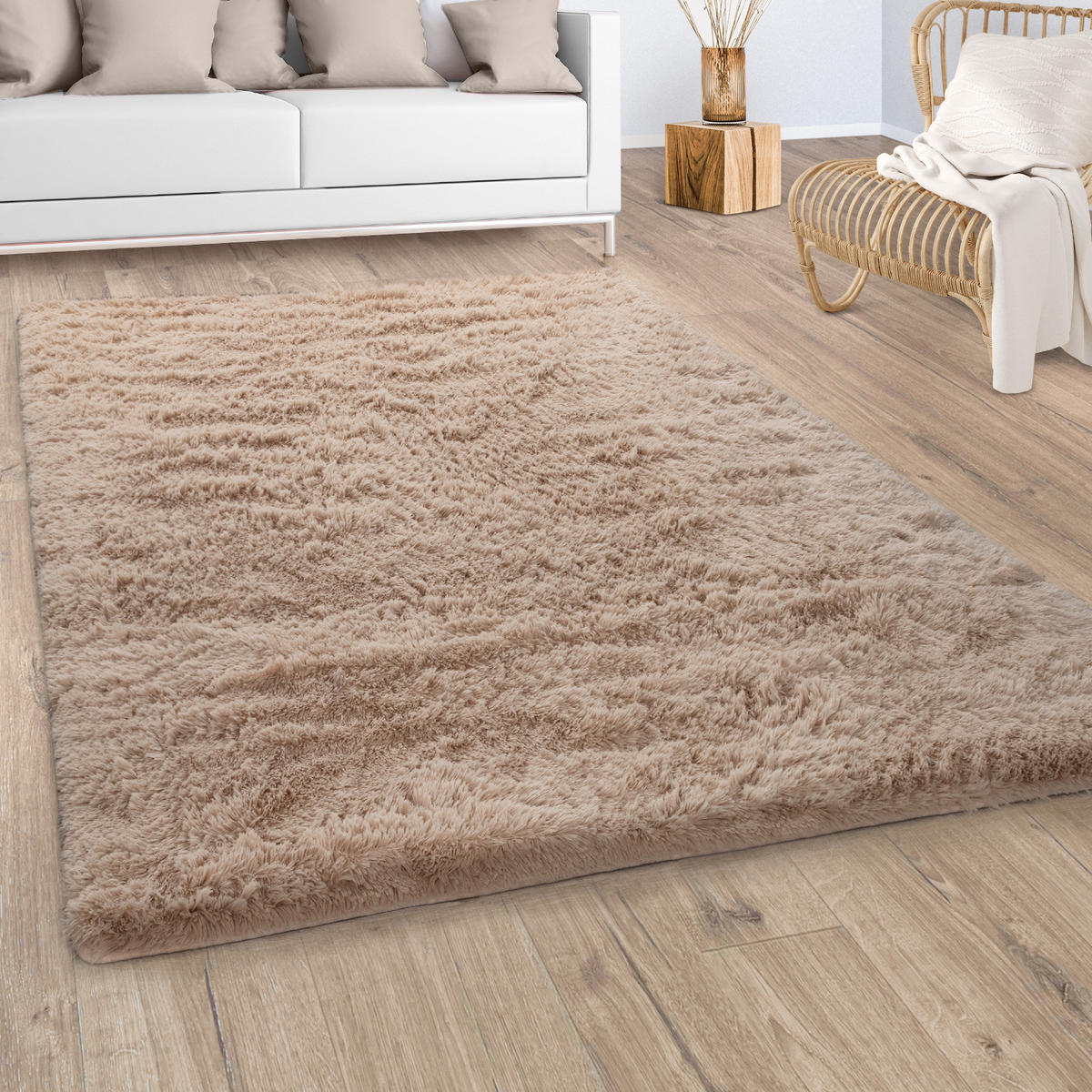 HOCHFLORTEPPICH 140/200 cm Silky 591 - Beige, Textil (140/200cm) - Paco Home
