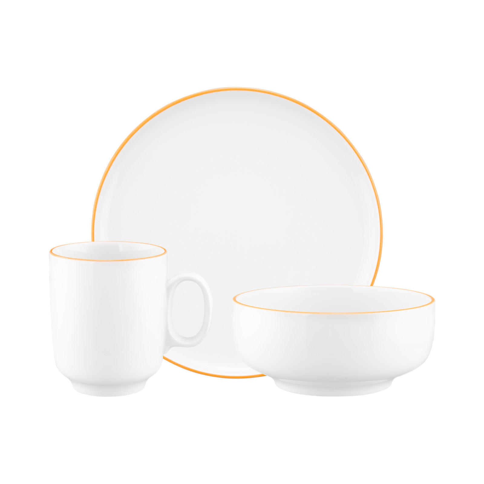 FRÜHSTÜCKS-SET Sento Home Pure Lines Mango Orange 18-tlg. - Orange, Keramik (2/2/2cm) - Seltmann Weiden