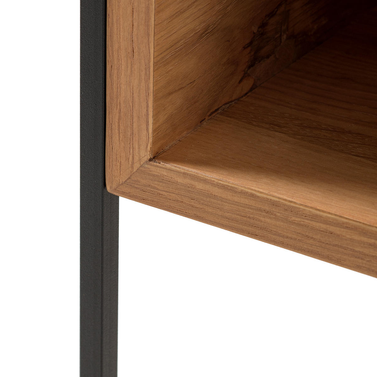 HOME24 Nachttisch Cubus - Braun, Holzwerkstoff/Metall (47/51/47cm) - home24