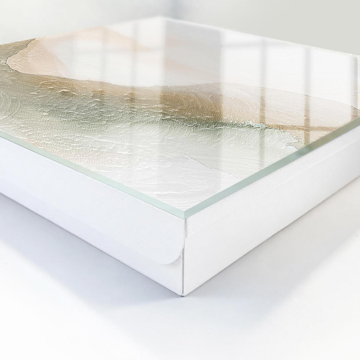 SCHLÜSSELBOX Weiß 30x30 cm – Türöffnung nach rechts - Harmonie der Natur - Beige, Metall (30/30/5cm) - TULUP