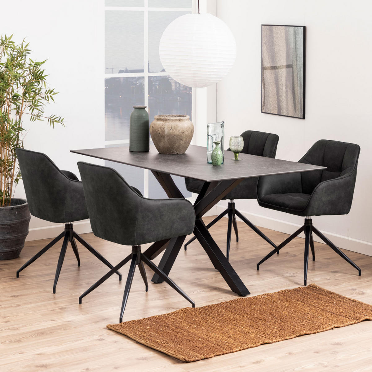 ESSTISCH - Keramik - Schwarz - Schwarz, Keramik (160/90/76cm) - Drawer