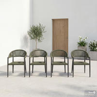 GARTENSTUHL - Aluminium / Polyrattan - Grün, Kunststoff/Metall (56/77/60cm) - home24