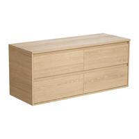 WASCHBECKENUNTERSCHRANK hängend mit Platte - 120 cm - Eichenholzfurnier - MILIPAM - Naturfarben, Holz (120/50/45cm) - Vente-Unique