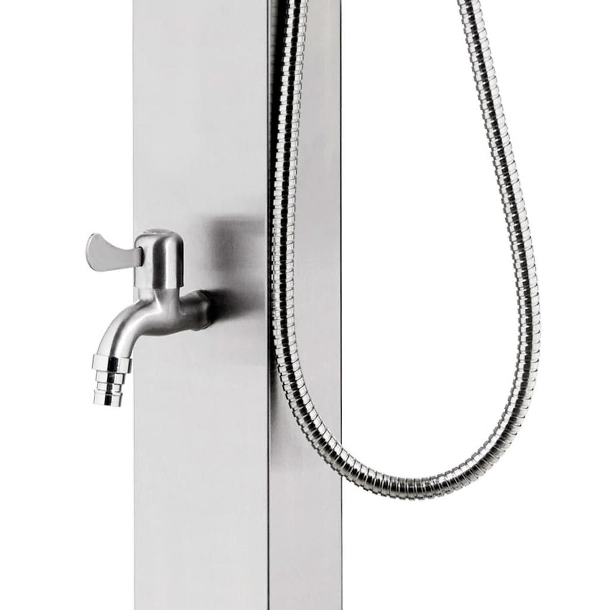 GARTENDUSCHE 220 Cm Edelstahl - Silberfarben, Metall (20/220/12cm) - vidaXL