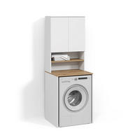 WASCHMASCHINENSCHRANK Paolina Weiß/Artisan 68 x 88.2 cm 2 Teile mit Regal - Weiß/Eiche Artisan, Holzwerkstoff (68/88.2/60cm) - Livinity®