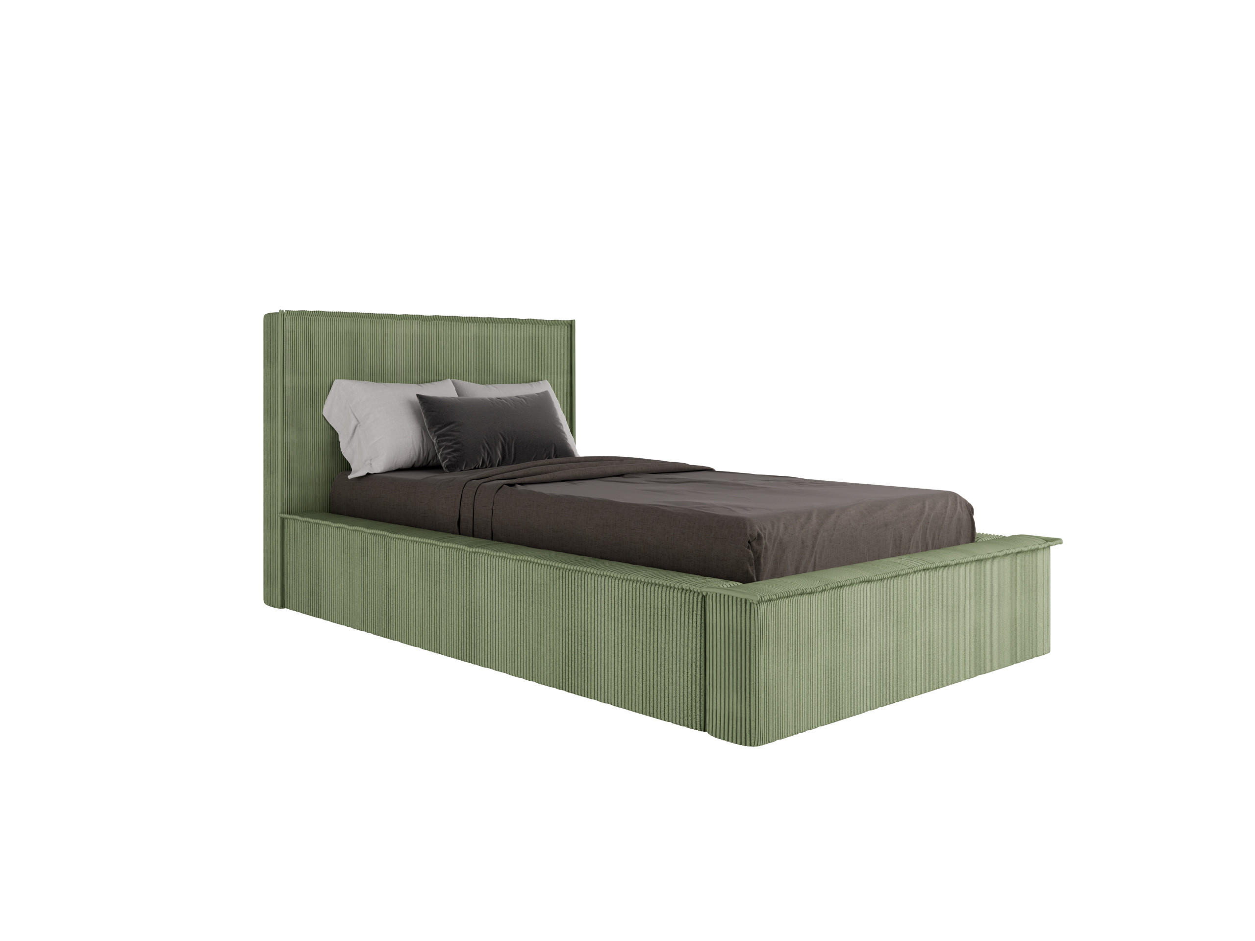 POLSTERBETT SANA 100x200cm Elegantes Polsterbett für modernen Wohnstil , 7-Zonen-Taschenfederkernmatratze CIRA (24 cm), grün - Grün, Holz (100/200cm) - Panda Möbel