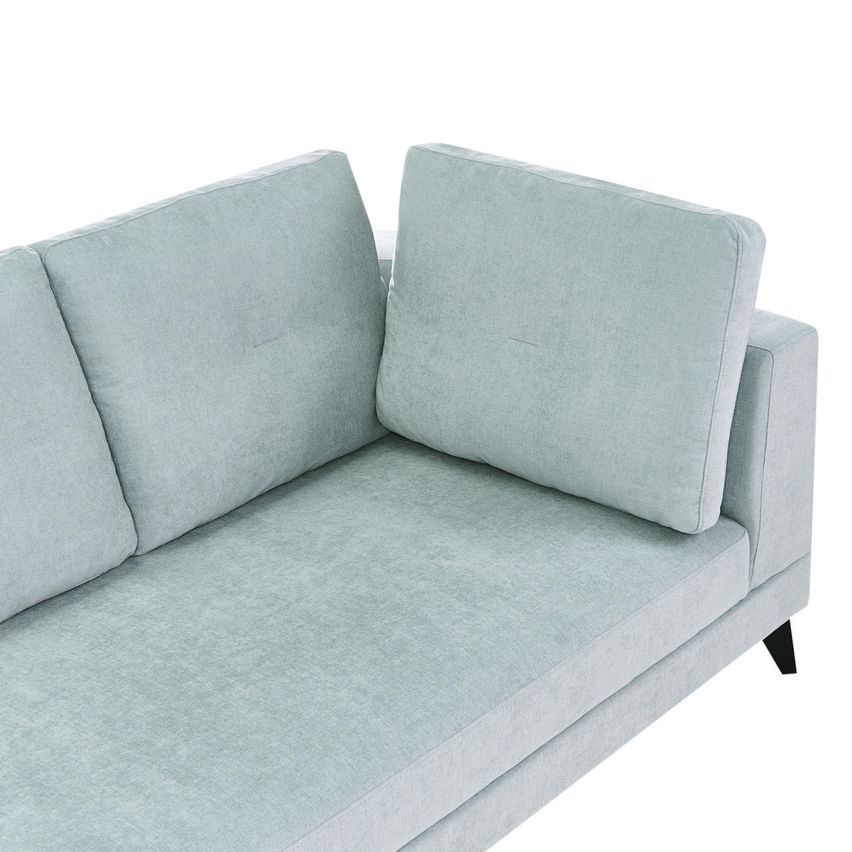 POHOVKA 4-místná Umělý len Světle modrá Yuri - modrá/černá, textil (302/88/100cm) - Beliani