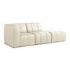 ECKSOFA Rechts Kunstleder Beige - Creme/Schwarz, Holzwerkstoff/Kunststoff (240/90cm) - Makamii