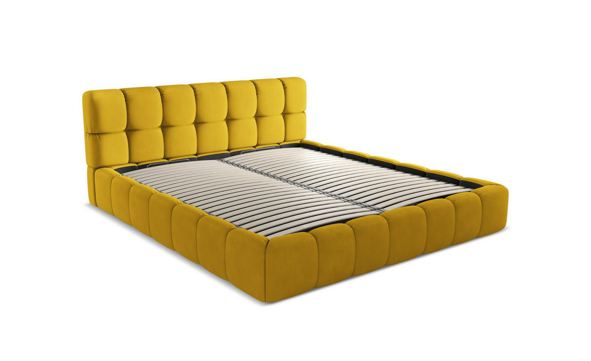 POLSTERBETT mit Bettkasten und Lattenrost 160x228 Blau - Blau/Blaugrau, Kunststoff/Textil (140/200cm) - Makamii