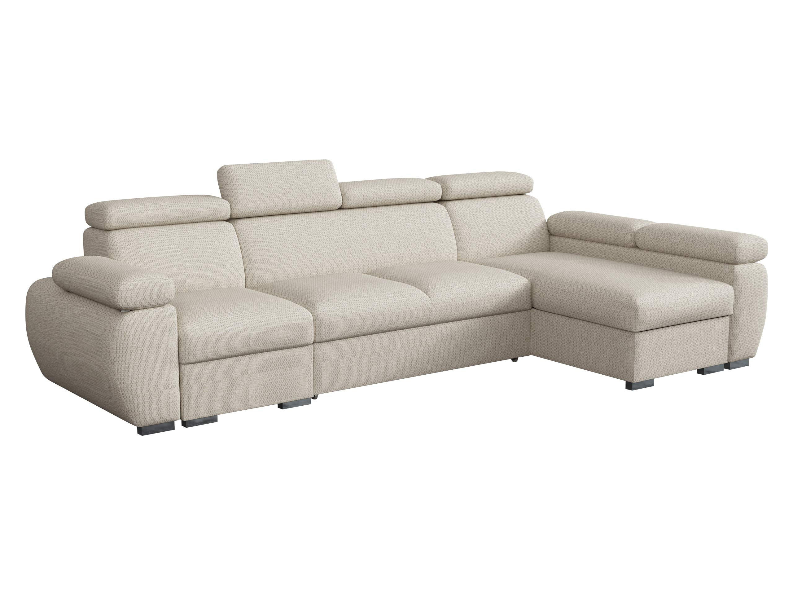 ECKSOFA Boston LCP, Seite: Rechts 1P(65)+2R+LCP - Silberfarben/Creme, Holz/Textil (320/170cm) - MIRJAN24